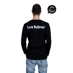 LOVE BELIEVER™ T-Shirt Nera "Sea Salt Ice Cream" Uomo Japanese Style - Long Sleeves