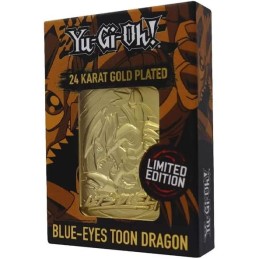Fanattik YU-GI-OH! - Blue-Eyes Toon Dragon - Carta in Metallo Placcato Oro 24k, Limited to 5000 Worldwide