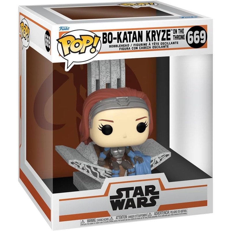 Funko POP! Deluxe: Star Wars: The Mandalorian S9 - Bo-Katan - Bo Katan With Throne, 10-inch - Figura in Vinile da Collezione -