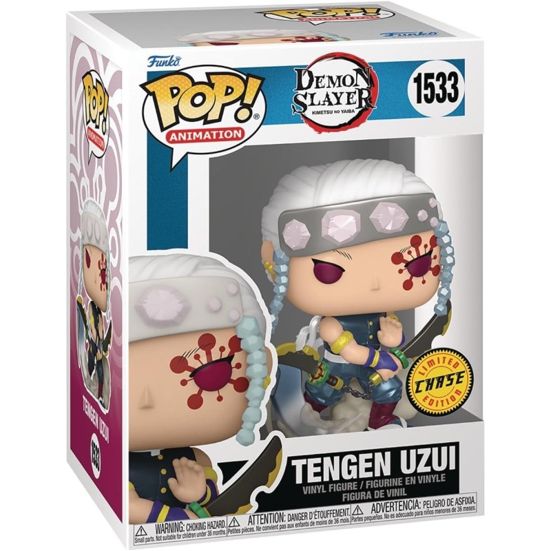 Funko POP Animation: Demon Slayer - Tengen Uzui Figure CHASE Metallic 1533, 10cm